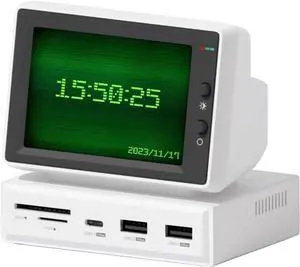 Gugxiom 3.5 inch IPS USB Mini Screen with USB C Hub, AIDA64 Mini PC, CPU RAM HDD Data Monitor Temperature, Sub Screen for Laptop PC, 960x640