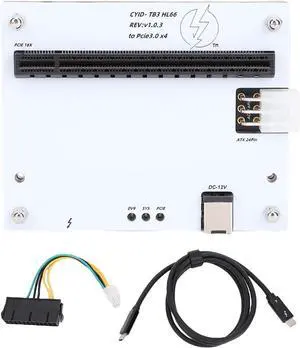 Zyyini External Graphics Card Dock, USB4.0 PCIe 16X Slot Docking Station, Support PCIE X4 SSDs, Sound Cards, Network Cards, for Laptop Small PC Handheld Device