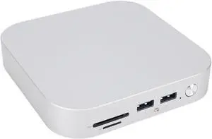Gadpiparty mini M4 M4 Pro Dock, Aluminum Hub & Stand for MacMini M4 and M4 Pro 2024,10Gbps USB - A * 3, SD/TF * 2, M.2 SSD * 2; 40Gbps Bandwidth and Dual PCIe 4.0 (US Plug)