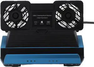 9 in 1 Docking Station for Steam Deck, HDMI 4K 60Hz Gigabit Ethernet Handheld Gaming Console Dock with Dual Cooling Fan, 4 USB 3.0 Ports 100W Power Output
