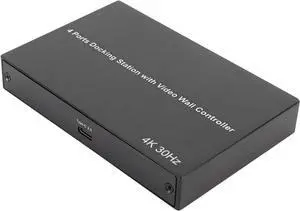 USB 3.0 HD Multimedia Interface Adapter Powerful Workstation 4K30Hz x 2 1080P60Hz x 2 Docking Station Versatile Usage (US Plug)