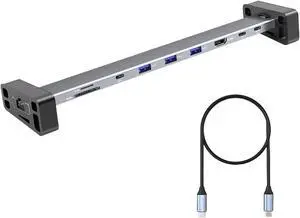 9 in 1 USB C Docking Station with Detachable Stand Feet and Multiple USB A Port Rj45 Ethernet 1000Mbps PD100W 4K60hz