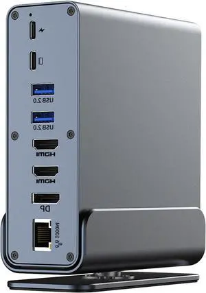 Connecting More with 15 in 1 USB C Docking Station Completely with Double HDTV VGA Highly Speed Charging 3.5mm Port