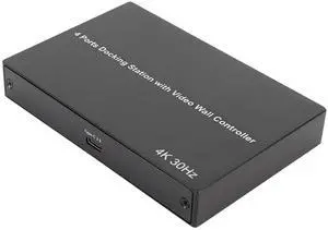 4 Ports USB Docking Station, Stable Connection Improve Work Efficiency USB 3.0 to HD Multimedia Interface Adapter for Multitasking (US Plug)