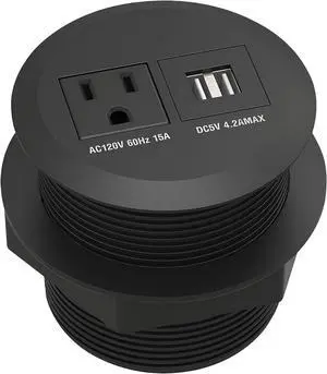 Brixwell QH0B-002 Docking Station 281,1 Outlet,1 USB A Port and 1 US C Port Black Finish
