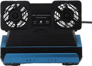 ASHATA 10 in 1 Docking Station for Steam Deck OLED ROG Ally X Legion Go Claw, Dual Cooling Fan USB Ports, 4K 60Hz hdmi, 100W Charging Port, SD TF Slots,Gigabit Ethernet