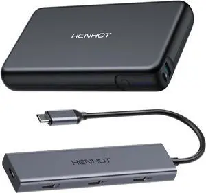 USB C Video Output Hub, Dual Monitor Docking Station Supports USB-C PD Monitor and 100W Power Bank