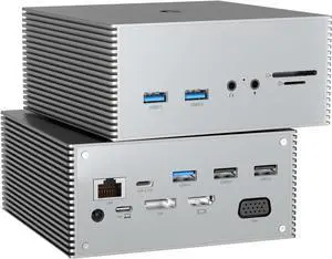 16-in-1 USB-C Docking Station with Triple Display, 4K HDMI, USB Ports, Ethernet, SD/TF Card Reader - Compatible with Windows - Mirror Mode Supported