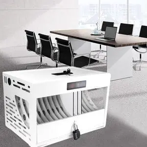 16 Locking Charging Cabinet - White, Space-Saving for Office, with Protected Storage Laptops & Tablets Laptop Tablet Station 16, Lockable, White Cabinet, Classroom, Cable 16 Locking Charging Cabinet - White, Space-Saving for Office, with Protected Storage Laptops & Tablets Laptop Tablet Station 16, Lockable, White Cabinet, Classroom, Cable