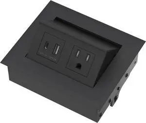 Brixwell QHZ4-002 Hide A Dock Power Or Data Station 1 USB A Port at 10.5 Watts and 1 USB C Port at 12 Watts Version Black Finish