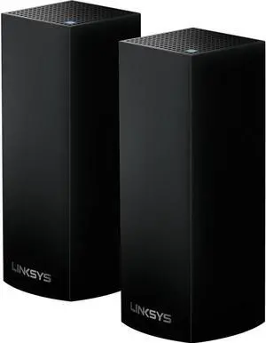 Linksys WHW0302B Velop Intelligent Mesh WiFi System: AC4400, Tri-Band Wi-Fi Router, Wireless Network for Full-Speed Home Coverage (Black, 2-Pack)