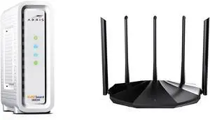ARRIS SURFboard SB8200 DOCSIS 3.1 Cable Modem, Approved for Comcast Xfinity, Cox & Tenda WiFi 6 Router for Home, AX1500 Dual Band Gigabit Router for Wireless Internet, Long Range