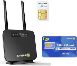 4G LTE WiFi Router with 1GB Data + 4G SIM Data Card 60GB for 365 Days