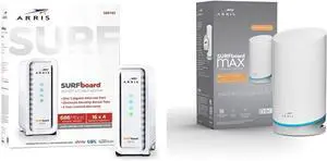 ARRIS Surfboard SB6183 DOCSIS 3.0 Cable Modem (400 Mbps Max Internet Speed) & W21 AX6600 WiFi 6 Mesh Ready Router Bundle (WiFi Coverage up to 2,750 sq ft) | Mesh with Your Cable Internet