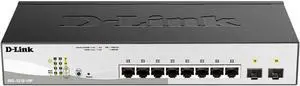 D-Link 10-Port Gigabit Smart Managed PoE+ Switch | 8 PoE+ Ports (65W) + 2 SFP Ports | L2+ | VLANs | Web Managed | Surveillance Mode | Desktop or Rackmount | Fanless | NDAA Compliant DGS-1210-10P