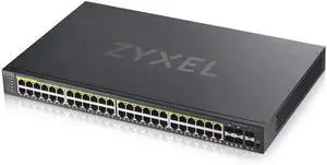 Zyxel 48-Port PoE Gigabit Switch | Smart Managed | 48x PoE+ @375W | 4x SFP | Optional Nebula Cloud | Rackmount [GS1920-48HPV2]