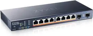 Zyxel 8-Port Multi-Gig 2.5G PoE Switch | Cloud/Smart Managed | 8X PoE++ (60W) @130W | 2X 10G SFP+ | Desktop or Wall Mount [XMG1915-10EP]