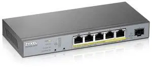 Zyxel 5-Port Gigabit PoE+ Switch | Smart-Managed | 3x PoE+ and 2x PoE++ Ports | 60 Watt Budget and 1 SFP | Nebula Cloud Managment | Long Range [GS1350-6HP]