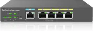 EnGenius Cloud Managed EXT1105P 5-Port Gigabit PoE+ Switch Extender with up to 60W Budget