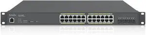 EnGenius ECS1528P Cloud Managed 24-Port Gigabit PoE+ Switch With 4 SFP+ Ports - 3 Layer Supported - Modular - 240 W PoE Budget - Optical Fiber, Twisted Pair