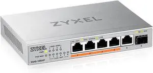 Zyxel 5-Port 2.5G Multi-Gig Unmanaged Switch | 1 x 10G SFP+ | Desktop or Wall Mount [XMG-105]