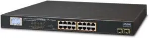 GSW-1820VHP 16-Port 10/100/1000T 802.3at PoE + 2-Port Gigabit SFP Ethernet Switch with LCD PoE Monitor (300W)