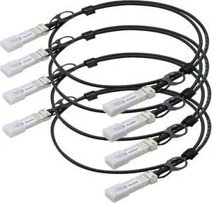 QSFPTEK 4pack 10G SFP+ DAC Cable, 1.5m (4.92ft) Passive Direct Attach Copper Twinax Cable for Cisco SFP-H10GB-CU1M, Ubiquiti, D-Link, Netgear, Mikrotik, Open Switch Devices
