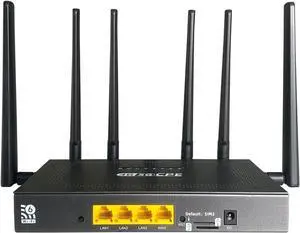 4G LTE CPE WiFi6 Cat4 Router, AX3000 Dual-Band Dual SIM Slots Cellular Router, 4 Gigabit Ports, with Industry Metal Housing, Z8105AX-T-EC25