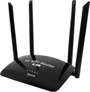Unlocked 4G LTE Router with Sim Card Slot, 2.4GHz 300Mbps WiFi Routers for Wireless Internet,4 High Gain Antennas, 100Mbps WAN/LAN, WiFi Router for RV,Camping,Home,WE2008-C