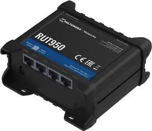 Teltonika RUT950J02400 model RUT950 LTE 4G Router for AT&T and T-Mobile; Automatic Switch to Available Backup Connection; Wireless Access Point with Hotspot Functionality