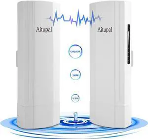 5.8G Gigabit 1Gbps High Speed Wireless Bridge, Point to Point WiFi Outdoor CPE with 14dBi High-Gain Antenna, 5KM Long Range Working Distance Support starlink Router48V PoE