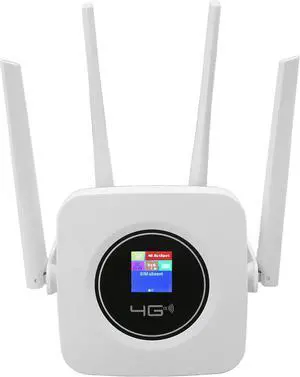 4G LTE Mobile Hotspot Router, 300Mbps Professional 4 Antennas LCD Display Strong Signal Mobile WiFi Hotspot for Home (US Plug)