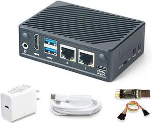 FriendlyElec Nanopi M5 Portable Mini Router OpenWRT - LPDDR5 8GB/16GB RAM 6TOPS NPU, RK3576 SoC with Al Model, Dual Gbps Ethernet for IoT NAS Smart Gateway (with WiFi Module, 8GB, Power Kit)
