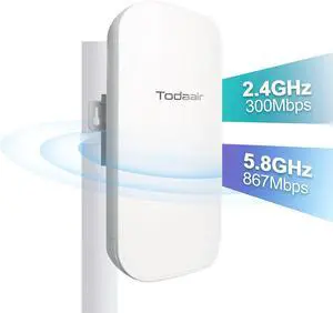 2025 Outdoor WiFi Extender Plus,Signal Booster Long Range 5G, Up to 1200Mbps Dual Band WiFi Repeater, IP65 Weatherproof, CubreOutdoor Hasta 3440 Metros.Support Repeater & AP Mode