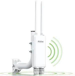 Outdoor Wi-Fi Access Point with Bracket Mount, 1200Mbps Long Range Wifi Extender, Dual Band Gigabit POE Wireless Access Point, 200M Network Coverage Extend Wifi Booster for Campus, Parks, Cafes