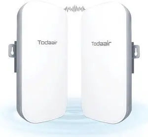 Secure 1640ft 2.4GHz Wireless Bridge, 1-Tap Pairing, CCTV Bullet Camera Support, POE Powered, 2-Pack