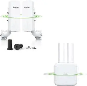 Wireless Bridge Point to Point Outdoor: CPE661 Gigabit 5.8GHz 3KM WiFi Bridge for Network Extension, PoE Adapter+Adalov WiFi 6 Outdoor Access Point, 5378Mbps Dual-Band Wireless AP, 500M