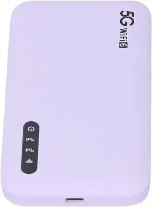 Zunate 5G Mobile WiFi 6 Hotspot Router with Nano SIM Slot  Travel Wireless Modem Supports 16 Devices, 6100mAh Battery, Dual Band 2.4/5.8GHz, IP67, Purple