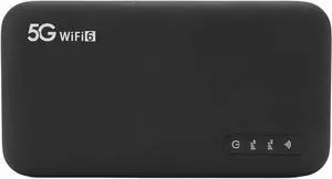 ASHATA 5G WiFi Mobile Hotspot Device, Portable WiFi 6 for Travel, with Nano SIM Card Slot,2 Band 2.4G 5.8G, Support 16 Devices, 6100mAh Battery, for Home and Travel Use