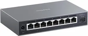 9-Port 2.5G Web Managed Ethernet Switch, VLAN/QoS/STP/IGMP/LACP Supported, Fanless Easy Smart 2.5Gb Network Switch, Aluminum Housing, Desktop/Wall-Mount
