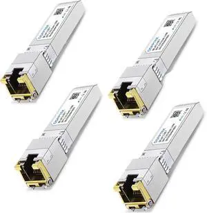 QSFPTEK 2.5Gbase-T Network Transceivers, 2.5G SFP to RJ45, 2.5gb Copper Module Mini Gbic Compatible Ubiquiti, 100m, Other Open Switches-4 Pack