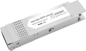 Axiom Memory - PAN-40G-QSFP-LX4-AX - Axiom 40GBase-LX4 QSFP+ Transceiver for Palo Alto - PAN-40G-QSFP-LX4 - For Data Networking, Optical Network - 1 x LC 40GBase-LX4 Network - Optical Fiber - 1330 nm,