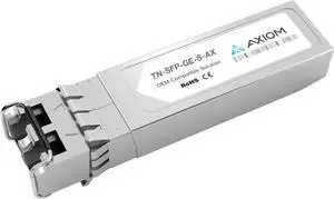 Axiom Memory - TN-SFP-GE-S-AX 1000Base-SX Industrial Temp SFP Transceiver for Transition - TN-SFP-GE-S - for Data Networking, Optical Network - 1 x LC 1000Base-SX Network - Optical Fiber - 850