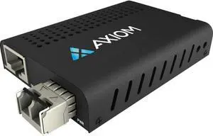Axiom Memory - MCP32-T2-S3L40-AX - Axiom Transceiver/Media Converter - Network (RJ-45) - 1x PoE+ (RJ-45) Ports - 1 x LC Ports - Single-Mode - 1310 nm Fiber - Gigabit Ethernet - 1000Base-EX,