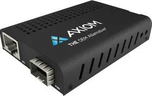 Axiom Memory - MC03-SFP-AX - Axiom Mini 1Gbs RJ45 to SFP Fiber Media Converter - Open SFP Port - 1 x Network (RJ-45) - Gigabit Ethernet - 10/100/1000Base-TX, 100/1000Base-FX - 328.08 ft - 1 x