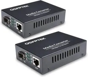 10G Media Coverter, 10 Gigabit Fiber to 10G Copper UTP Ethernet Media Converter, Unmanaged 1x 100M/1G/2.5G/5G/10GBase-T RJ45 to 1x 10GBase-X SFP+ Slot 10Gigabit Ethernet Media Converter (2)