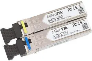 MikroTik S-3553LC20D, Two SFP (1. 25G) module kit, 20km, Single Mode