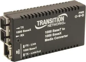 Transition Networks M/GE-T-SX-01(LC)-NA Mini Mediaconverter 1000base-t Perp Rj-45 To 1000base-sx Mm Lc
