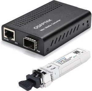 10G Mini Media Coverter, 10 Gigabit Fiber to 10Gb Copper UTP Media Converter with 10Gb SFP+ SR Transceiver, 10Gbase-SR SFP+ Ethernet Module