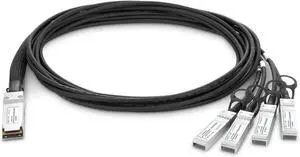 2m (7ft) QSFP+ to 4 SFP+ DAC Breakout Twinax Cable, 40GBASE-CR4 QSFP to SFP Passive Direct Attach Copper Cable for Arista Networks CAB-Q-S-2M, Ubiquiti, Juniper, Mellanox, Supermicro